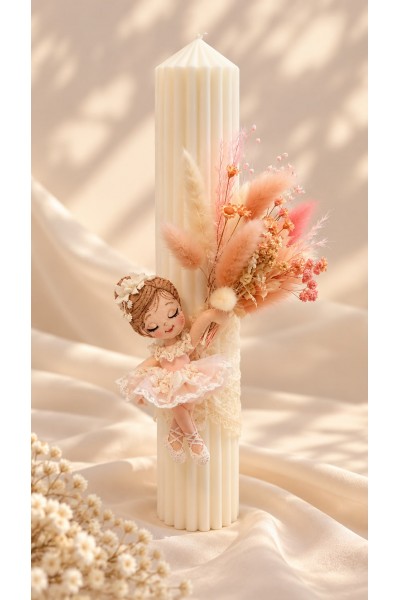 Lumânare de Botez Peach Elegance